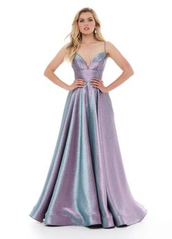 Style 1513 Ashley Lauren Purple Size 4 Military 1513 A-line Dress on Queenly