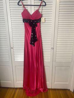 Style B22021 BG Haute Hot Pink Size 2 Jersey Sequined Prom Straight Dress on Queenly