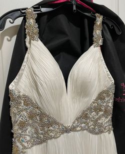 Sherri Hill White Size 6 Floor Length Silk Straight Dress on Queenly