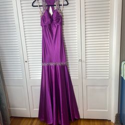 Style P3068 Kiss Kiss Formal Purple Size 2 Embroidery Floor Length Mermaid Dress on Queenly