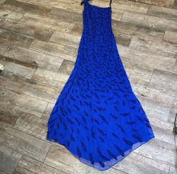 Primavera Blue Size 00 Jersey Floor Length Side slit Dress on Queenly