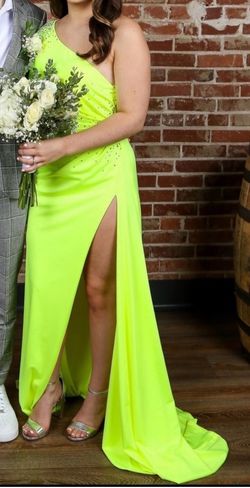 Clarisse Green Size 2 Jersey Floor Length Side slit Dress on Queenly