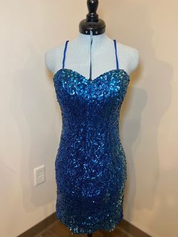 Alyce Paris Blue Size 00 Ombre Strapless Cocktail Dress on Queenly