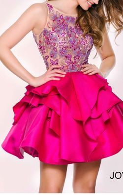 Style 41861 Jovani Pink Size 6 Flare Pageant Cocktail Dress on Queenly