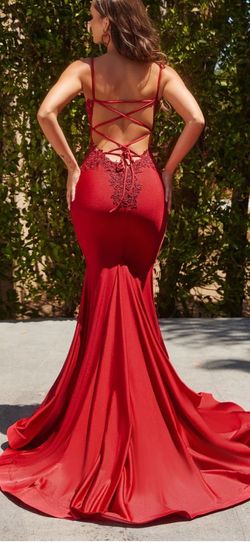 Style PS22641 Portia and Scarlett Red Size 2 Floor Length Tall Height Jersey Mermaid Dress on Queenly