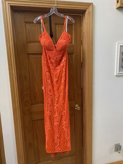 Style Unknown Sherri Hill Orange Size 16 Prom Unknown Straight Dress on Queenly