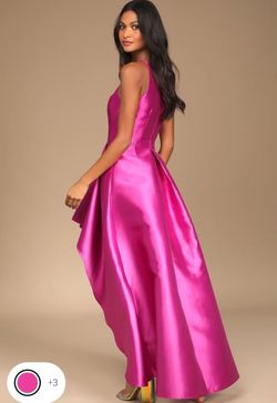 Lulus Pink Size 0 Prom High Neck Floor Length Train Dress on Queenly