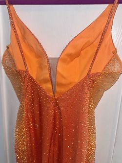 Johnathan Kayne Orange Size 00 Prom Jersey Cocktail Dress on Queenly
