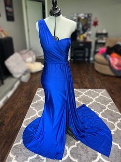 Fashion Nova Blue Size 0 Jersey Prom Side slit Dress on Queenly
