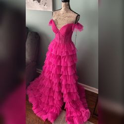 Jovani Pink Size 2 Floor Length Corset Ball gown on Queenly