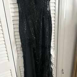 Portia & Scarlett Black Size 6 Sheer Prom Mermaid Dress on Queenly