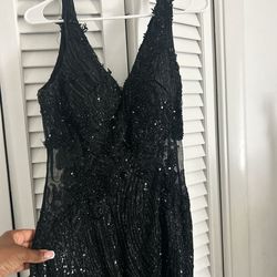 Portia & Scarlett Black Size 6 Sheer Prom Mermaid Dress on Queenly