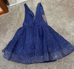 Tarik Ediz Blue Size 10 Prom Cocktail Dress on Queenly