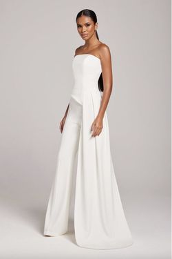 Nadine Merabi White Size 4 Floor Length Jumpsuit Dress on Queenly