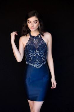 Style 6136 Vienna Prom Blue Size 8 Cocktail Dress on Queenly