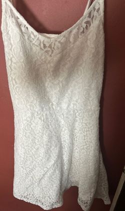 Hollister White Size 4 Jersey A-line Dress on Queenly