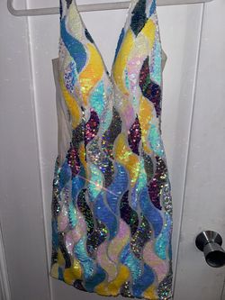 Johnathan Kayne Multicolor Size 0 Prom Jersey Cocktail Dress on Queenly
