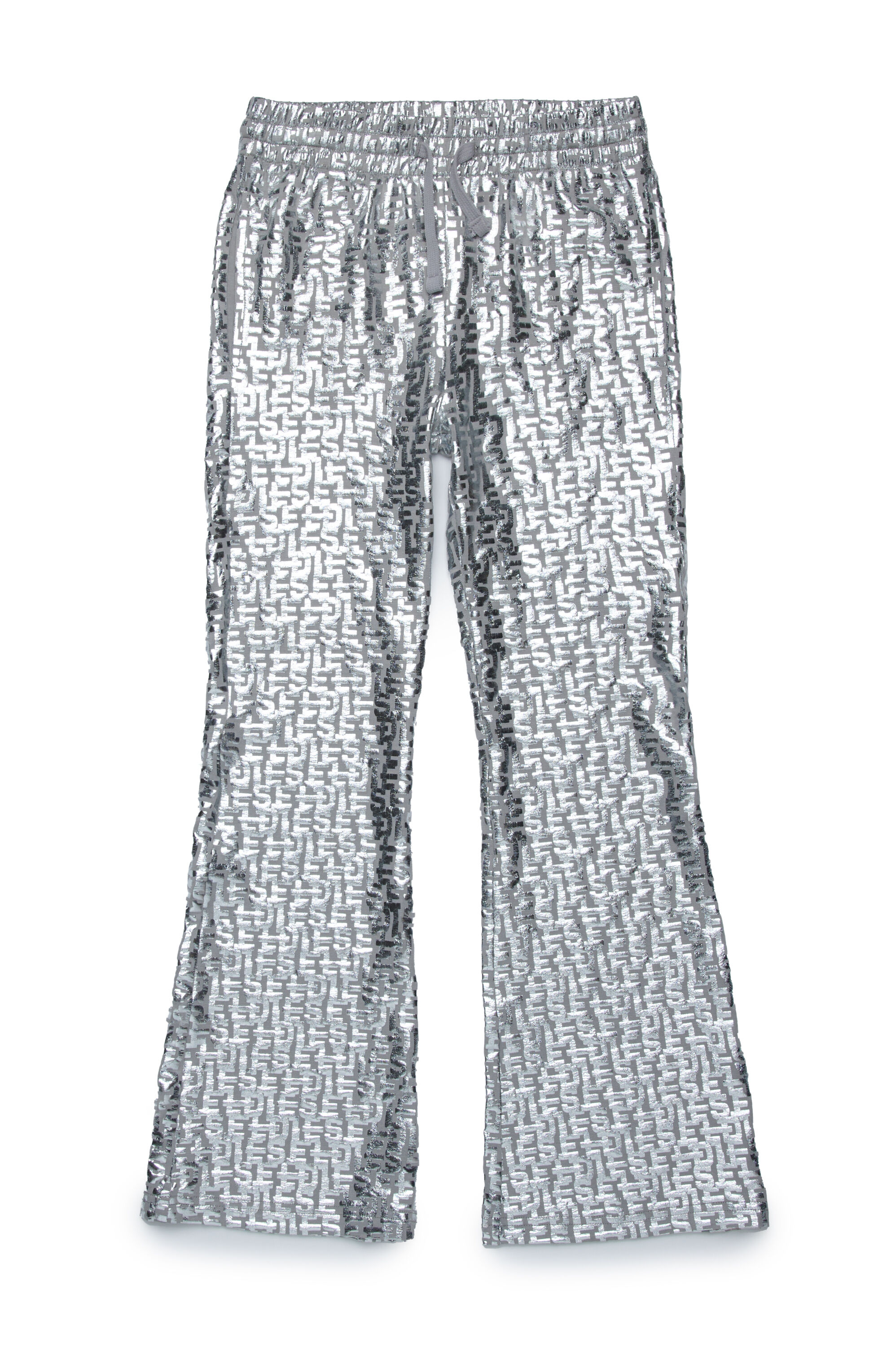 Diesel - PENDYX, Woman Track pants with monogram foil print in Silver - Image 1