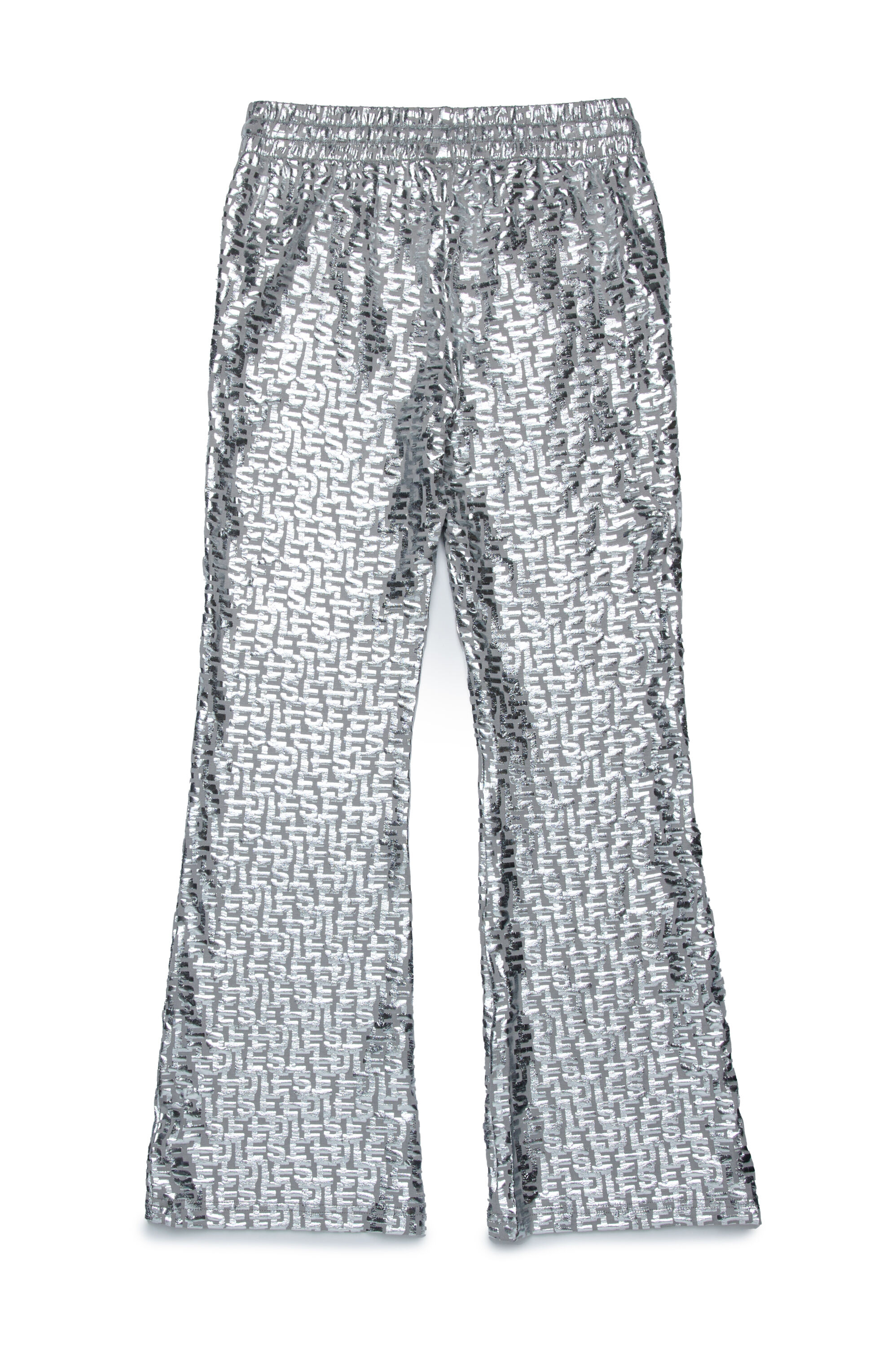 Diesel - PENDYX, Woman Track pants with monogram foil print in Silver - Image 2