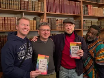 Chris Keelty, Curtis Chin, Robert Turley, and Stee Tate at Curtis's book signing and launch event at the Strand Bookstore in NYC, October 17 2023