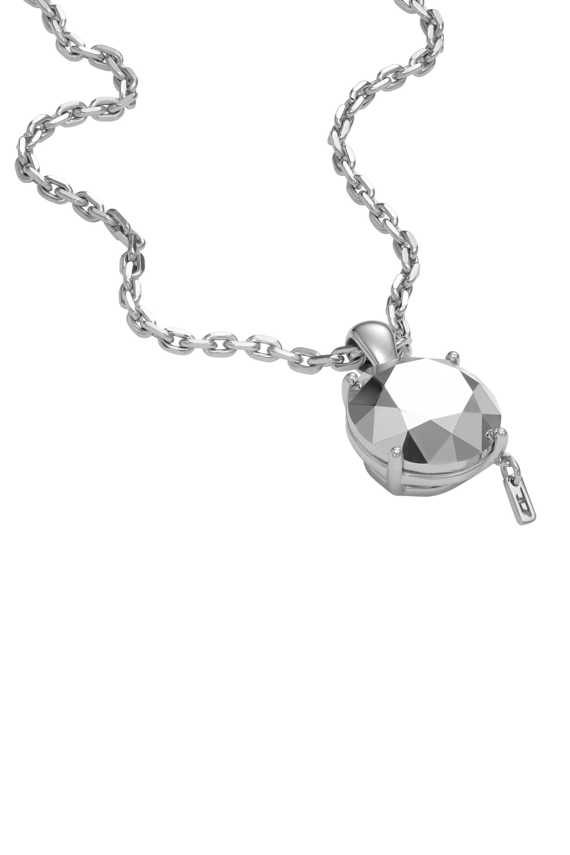 Diesel - DL1355040 JEWEL, Woman Sterling Silver Diamond Cut Necklace in Silver - Image 1