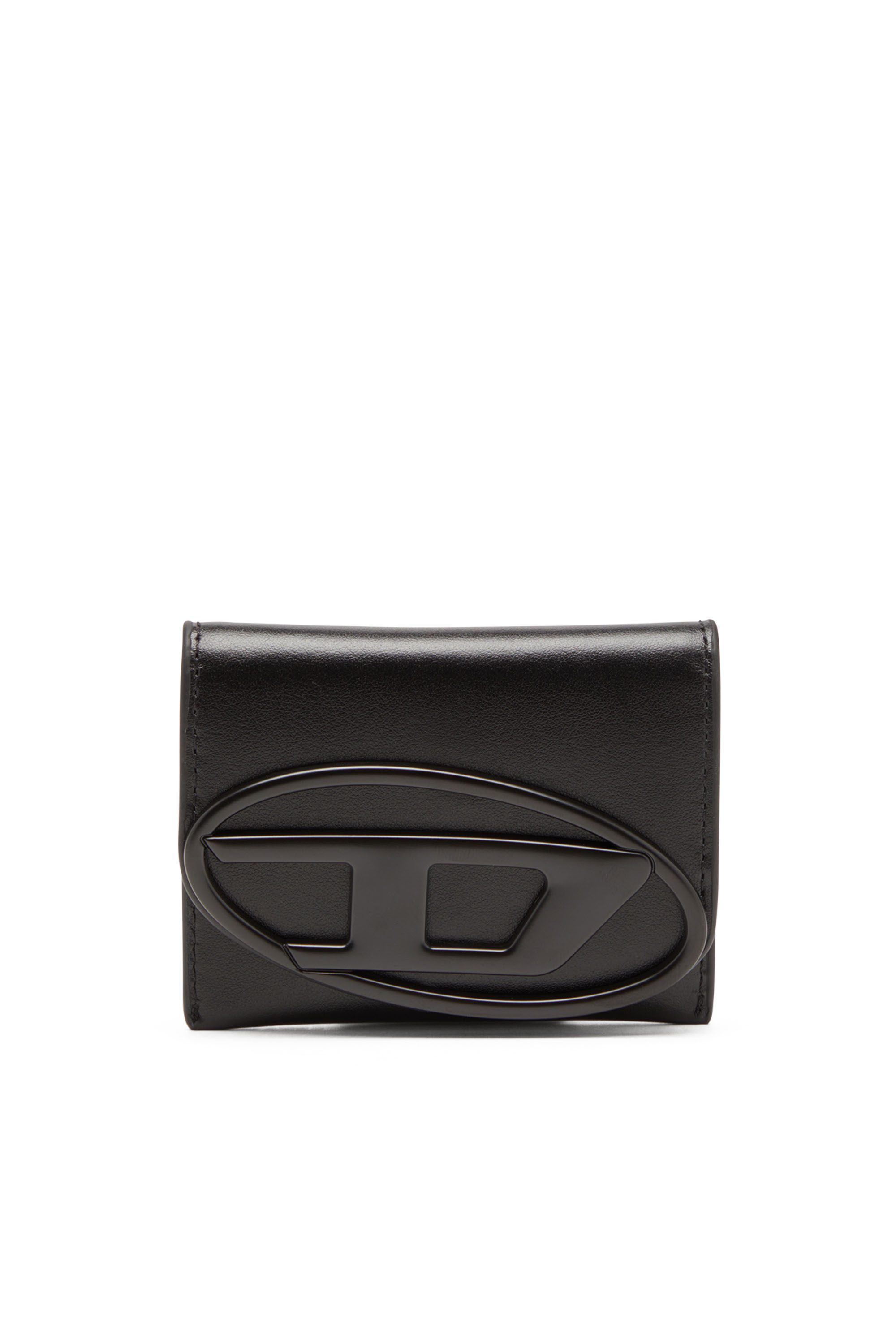 Diesel - HOLI-D CARD HOLDER S, Unisex Bi-fold card holder in smooth leather in Black - Image 1