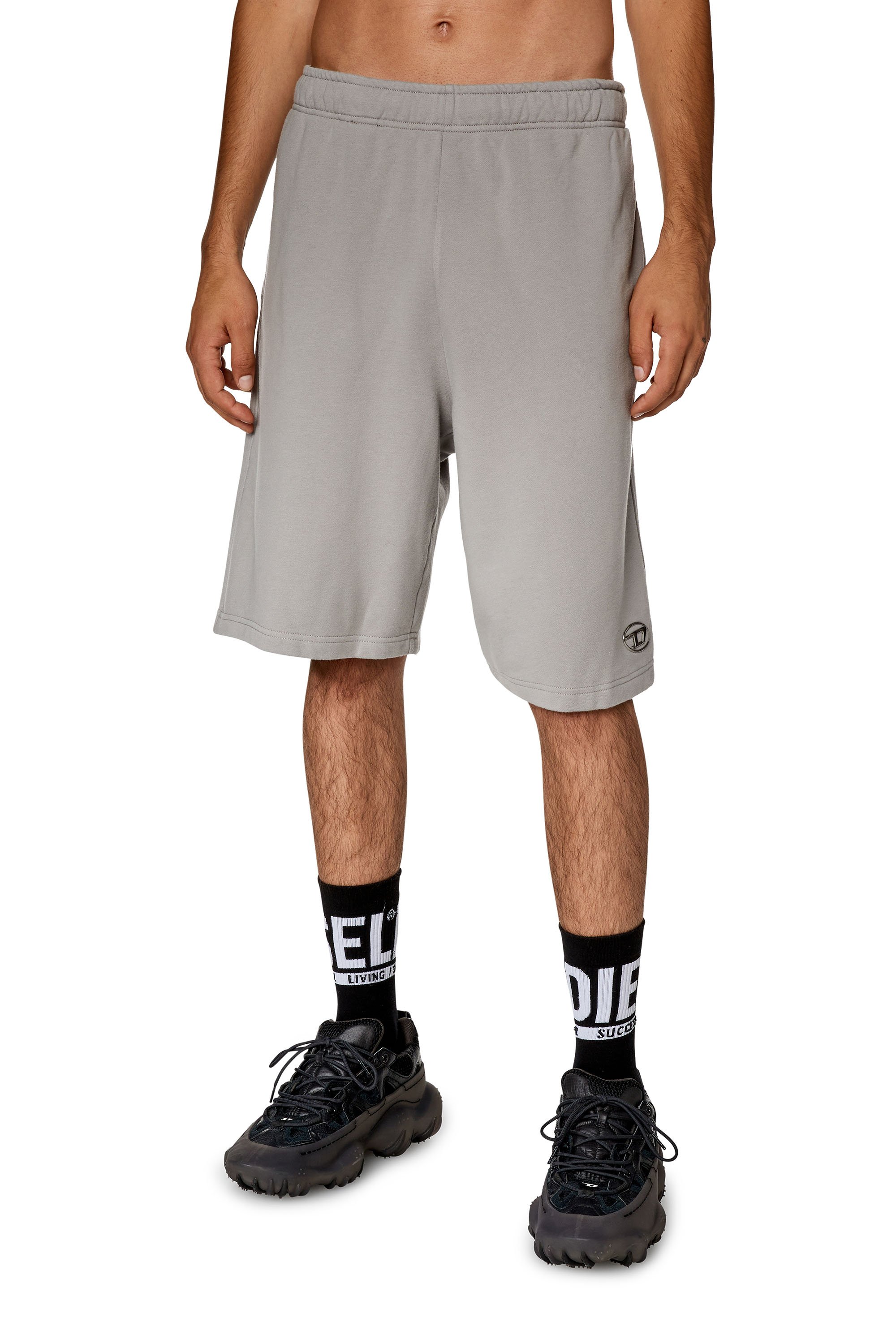 Diesel - P-MARSHY-OD, Man Sweat shorts with injection molded logo in Grey - Image 1