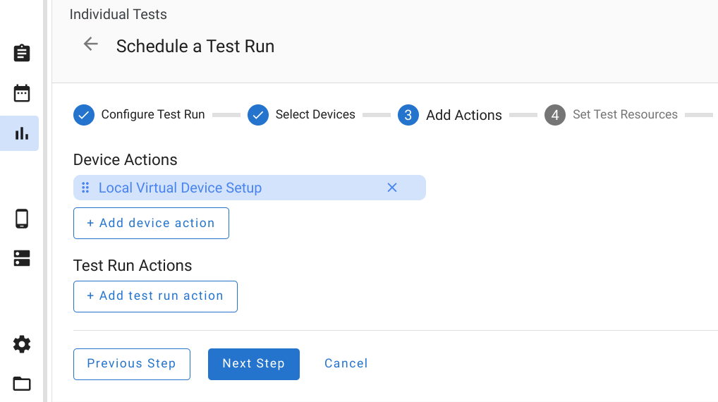 Local Virtual Device Actions