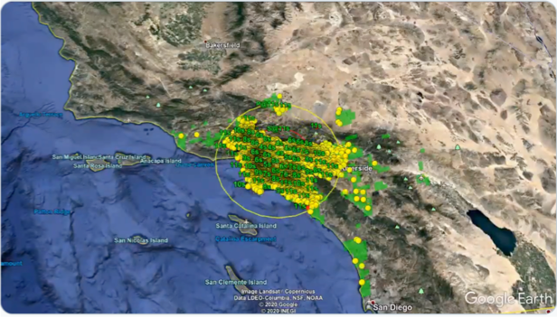 Satellite visualization of earthquake detection