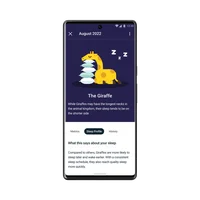 Fitbit premium in-app screen picturing a sleeping giraffe with explanations of the sleeper type