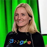 Headshot of Eve Andersson wearing a Google Accessibility shirt.