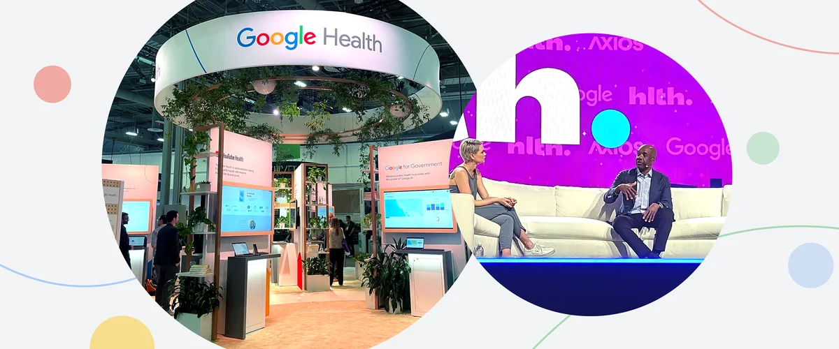 Google Health booth and speakers at HLTH
