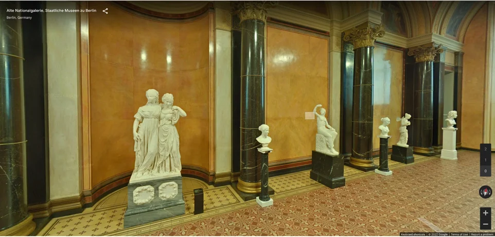 A hall of sculptures in Street View