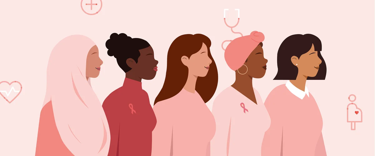 an illustration of different women in profile