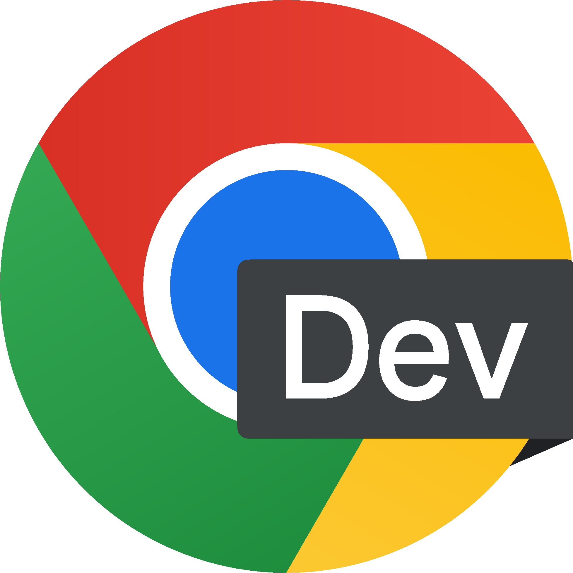 Chrome 开发者版徽标。