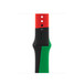 Pasek sportowy Black Unity (czerwony, czarny i zielony) z gładkiej gumy z fluoroelastomeru z zapięciem z napą i szlufką