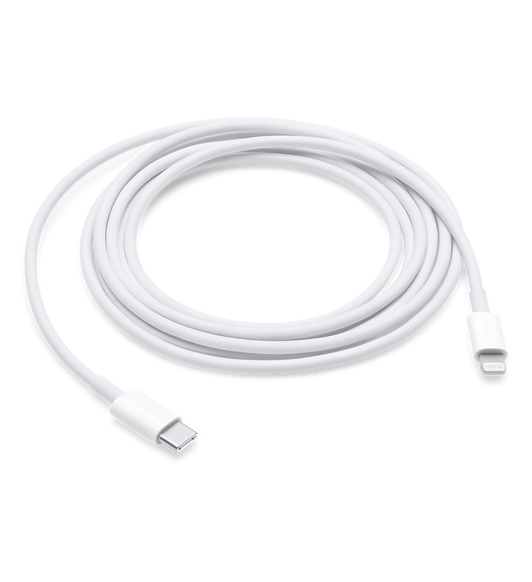 USB-C-naar-Lightning-kabel van 2 meter waarmee je een device met een Lightning-connector kunt aansluiten op een Mac met USB-C- of Thunderbolt 3-poort (USB-C) om je device te synchroniseren en op te laden.