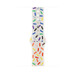 Sportband i Pride Edition, vitt armband dekorerat med helfärgade ovaler i regnbågens alla färger, slät fluorelastomer med stiftspänne