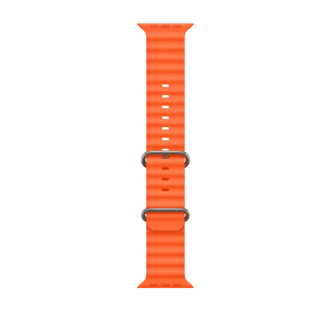 Bracelet Océan orange, fluoroélastomère tubulaire moulé hautes performances avec boucle en titane