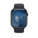 Solo Loop'un Apple Watch kadranını ve Digital Crown’u gösteren önden görünümü.
