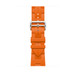 Kilim Single Tour Armband Orange, weiches Leder mit schwarzer Schließe aus Edelstahl.