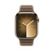 Apple Watch kadranı ve Digital Crown ile birlikte görünen Vizon Grisi Manyetik Baklalı Model kayışın önden görünümü