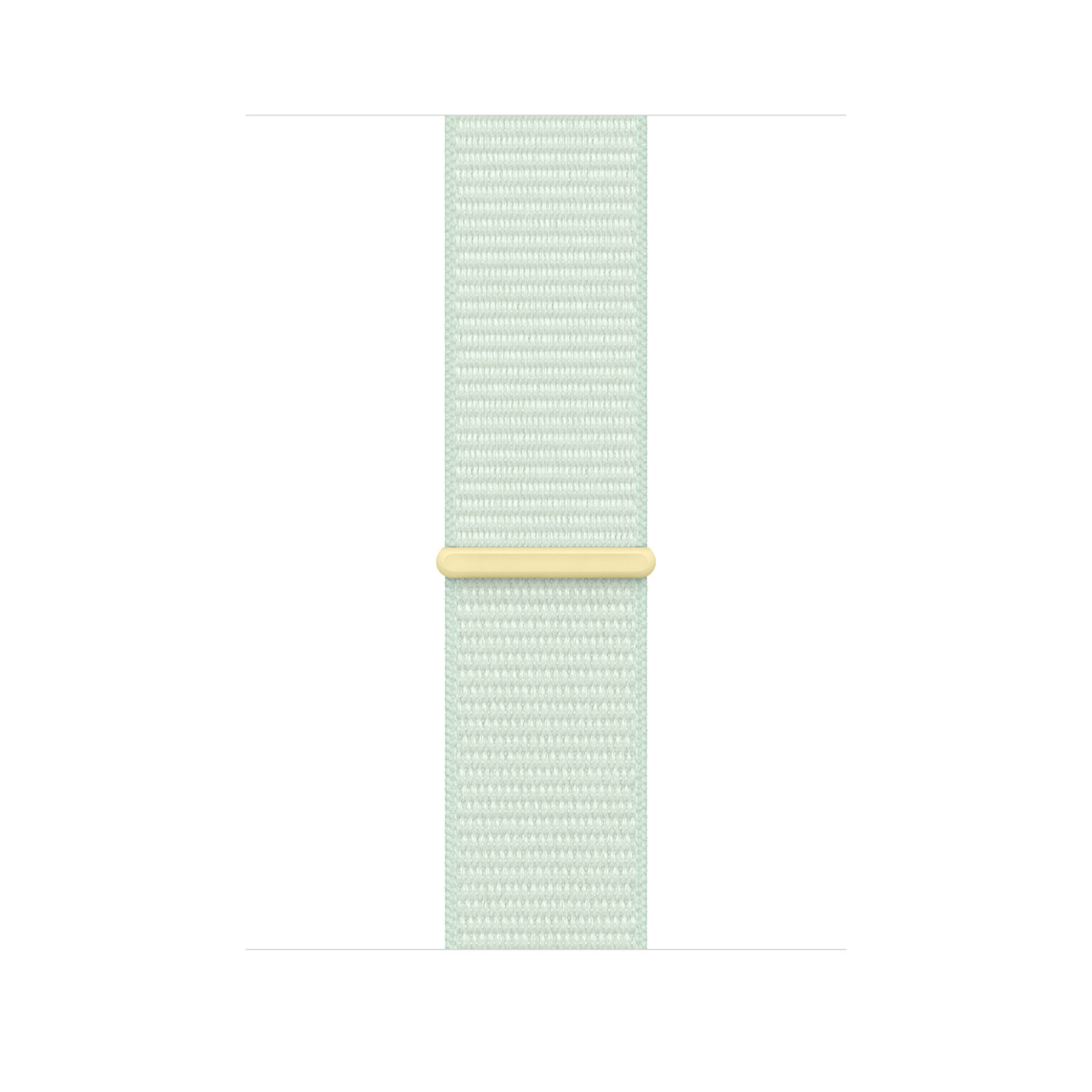 Vista prospettica del cinturino Sport Loop color menta fredda, morbido, traspirante e leggero, con chiusura hook-and-loop e tessuto in nylon a doppio strato