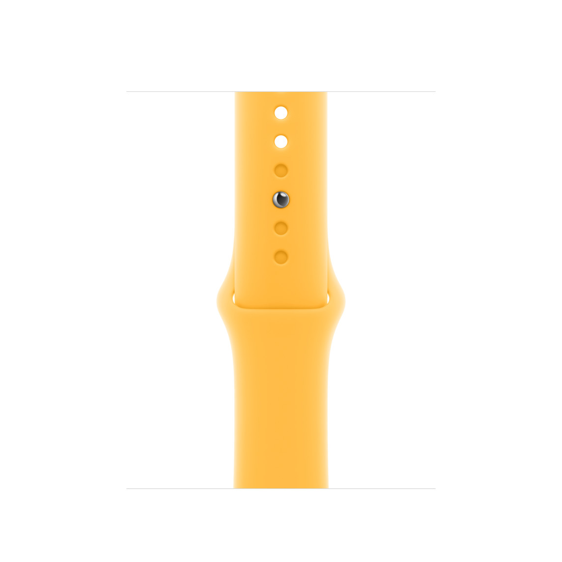 Cinturino Sport color sole, fluoroelastomero morbido con chiusura pin-and-tuck.