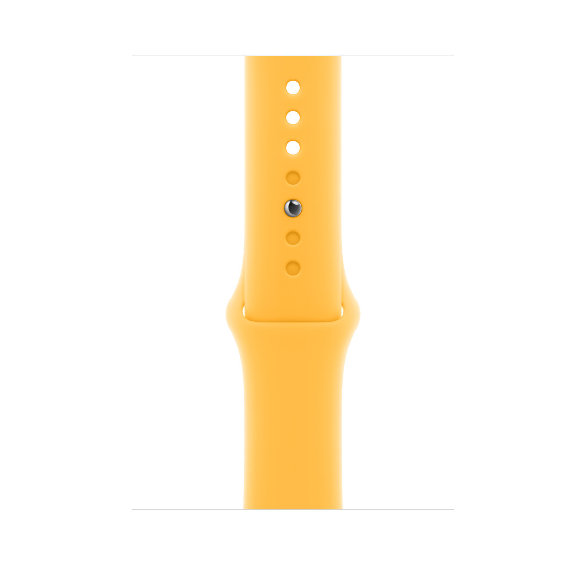 Cinturino Sport color sole, fluoroelastomero morbido con chiusura pin-and-tuck.