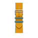 Twill Jump Single Tour Armband in Jaune d'Or/Bleu Jean (Gelb), Textilgewebe mit silberner Schließe aus Edelstahl.