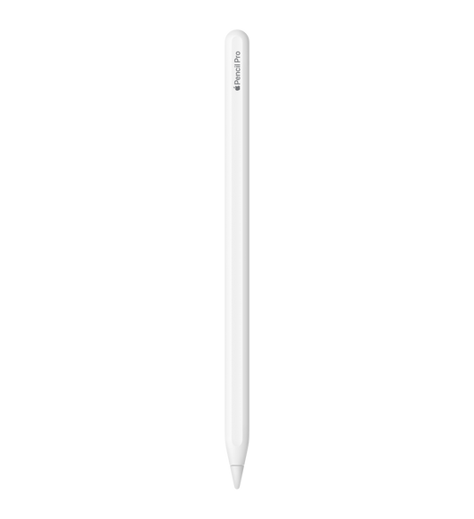Apple Pencil Pro, hvid, graveret med Apple Pencil Pro, ordet Apple repræsenteres af et Apple-logo