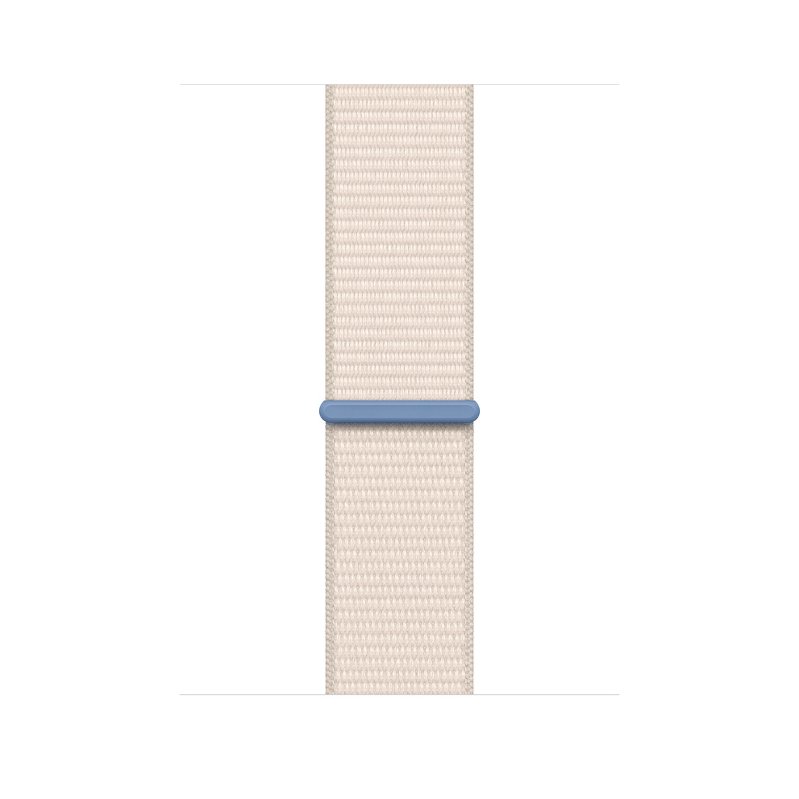 Correa loop deportiva blanco estelar, hecha de nylon tejido color crema, con cierre adhesivo ajustable
