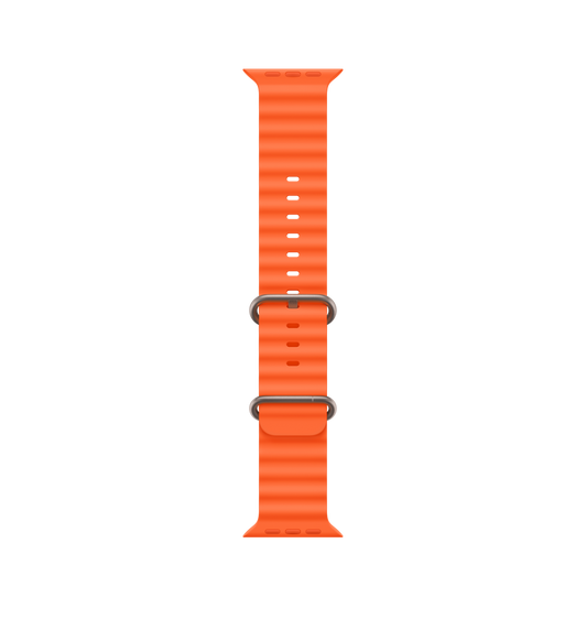 Pulseira Oceano laranja, fluorelastômero de alto rendimento moldado em formato tubular com fecho de titânio.