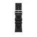 Bracelet Kilim simple tour noir, cuir souple et boucle en acier inoxydable noir.